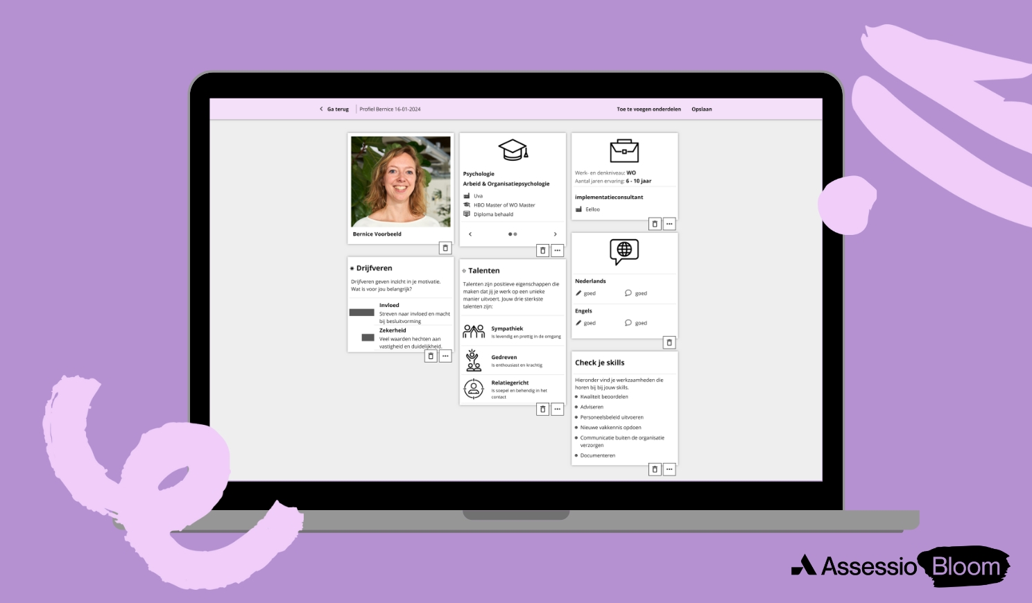 Het platform van Assessio Bloom: waar talent centraal staat